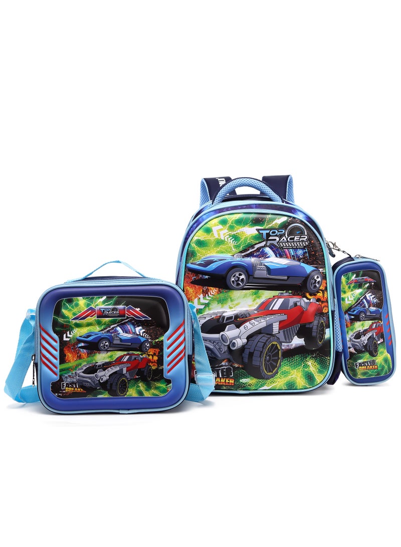 Stargold Baby Backpack 3Pcs Combo For Baby Boy With Adjustable Strap For School 14 Inch 