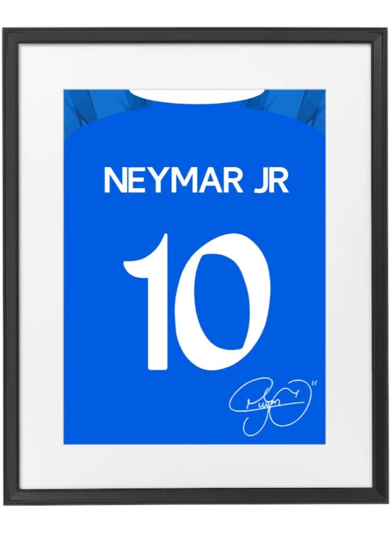Boomah Accessories Neymar Al Hilal SFC Autographed Jersey Poster with Frame 50x40cm