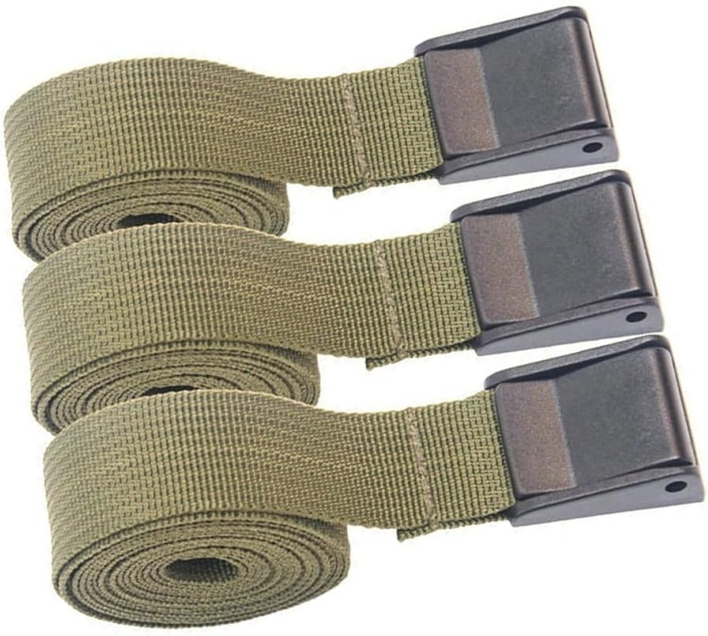 Military Green Cargo Tie Straps Quick Release Buckles for Camping Lashing Luggage Fastening Strong Load Bearing - Image 2