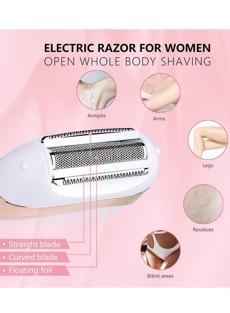 general إزالة الشعر الكهربائية، ماكينة تشذيب البيكيني للنساء، رطبة وجافة، ماكينة حلاقة للسيدات قابلة لإعادة الشحن، رأس حلاقة سهل وسريع، إزالة الشعر من الجسم والساقين وتحت الإبطين - Image 2