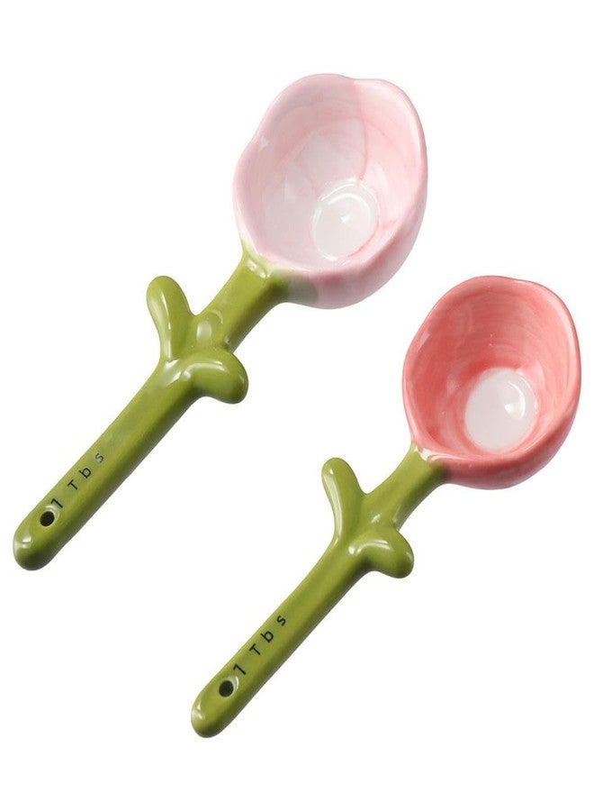 hobbyme Sunflowers Measuring Spoons and Cups Set, Cute Ceramic Measuring Spoons, Baking Sunflowers Measuring Spoon with Holder for Milk Powder Sugar Salt Wet Dry Ingredients - Image 5