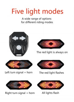 Generic Smart Bike Turn Signal USB Rechargeable Bicycle Taillight Rear Light  - Image 2