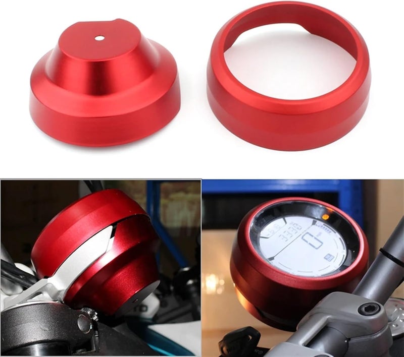 Vuzmode CNC Aluminum Motorcycle Speedometer Trim Ring - Red - Image 1