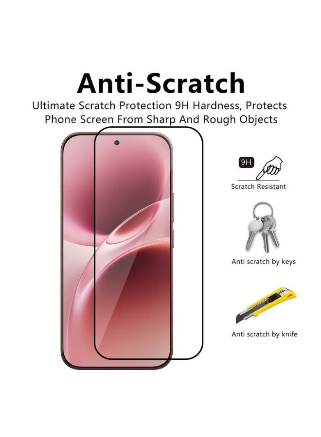 CoomBe 3 in 1 vivo V70 Screen & Camera Lens Protector, Full Coverage 9H Tempered Glass Film, HD Clear Scratch Resistant, Bubble-Free - Image 2