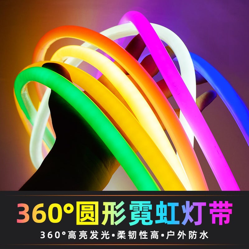 Led High-Voltage Flexible Neon Light Strip With Circular 360-Degree Light-Emitting Strip, Waterproof Sign Light Strip, High Brightness - Image 2