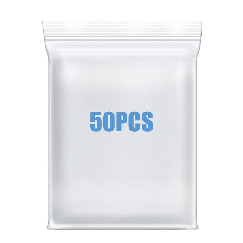 Macoota 9 x 12 Thick 4 Mil Plastic Bags Clear Resealable Zip Seal Lock Poly Bags HeavyDuty Zipper Reclosable Baggies Packing Clothing Pants 50 Pack