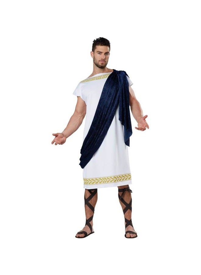 California Costumes Men's Grecian Toga, White/Navy, XL - Image 1