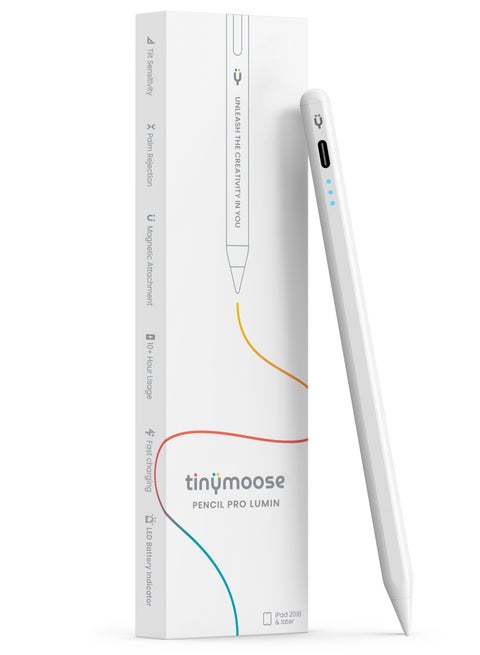 Active Digital Stylus Pen Pencil Pro Lumin 2nd generation iPad Pen with Fast Charging & Palm Rejection For Apple iPad 2018 and Later White