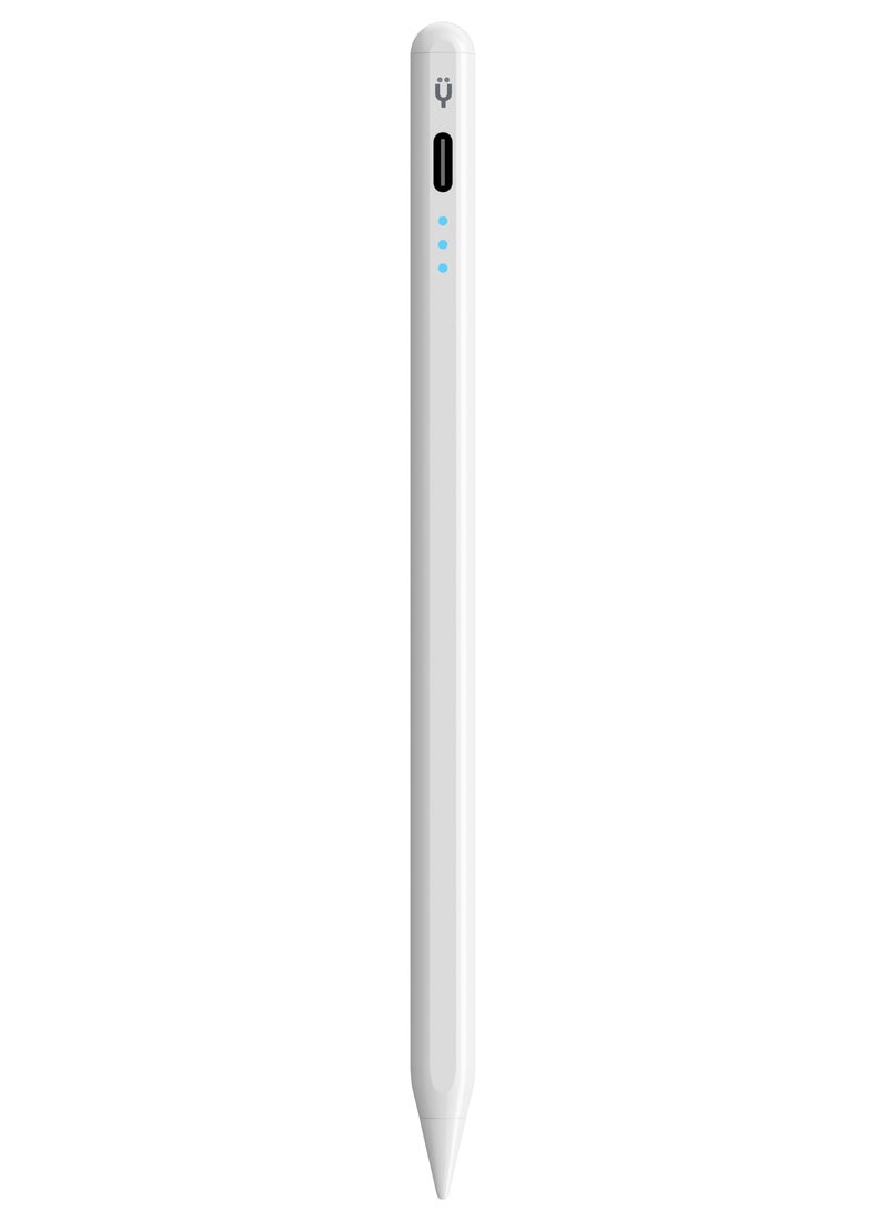 Active Digital Stylus Pen Pencil Pro Lumin 2nd generation iPad Pen with Fast Charging & Palm Rejection For Apple iPad 2018 and Later White