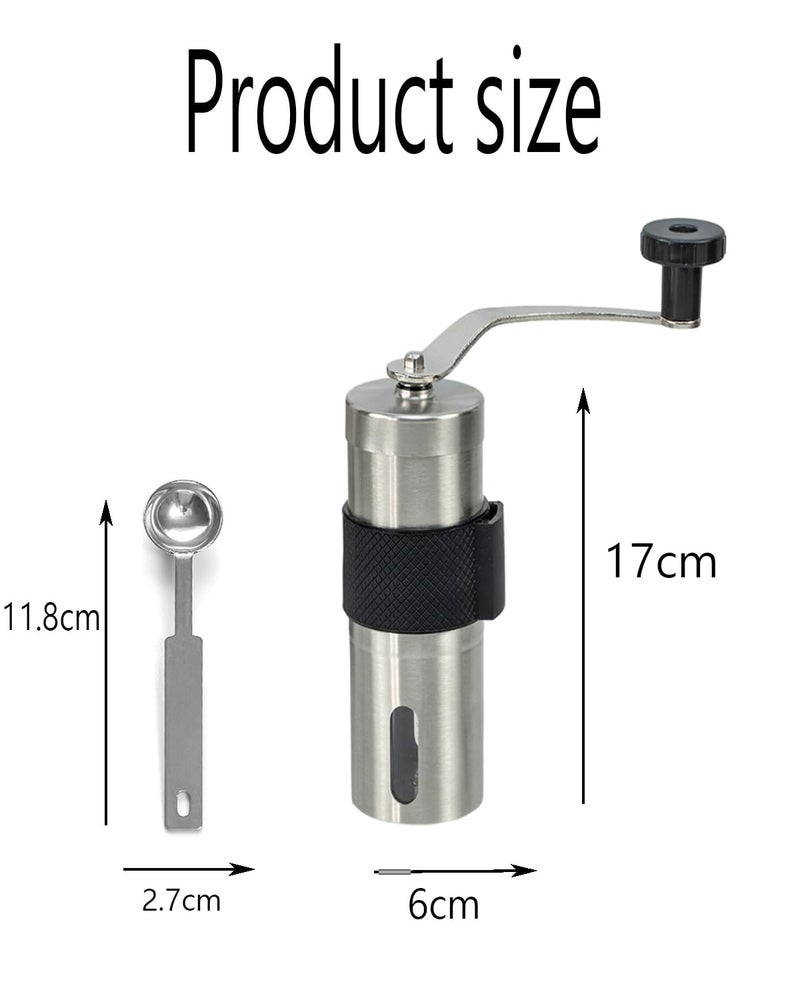 INOCEAN Coffee Grinder, Coffee Accessories, Coffee Machine Accessories, Stainless Steel Body, Tooth Handle, No Power, Whole Bean, Hand Coffee Grinder, Fast Grinding Portable, Birthday Gift - Image 2