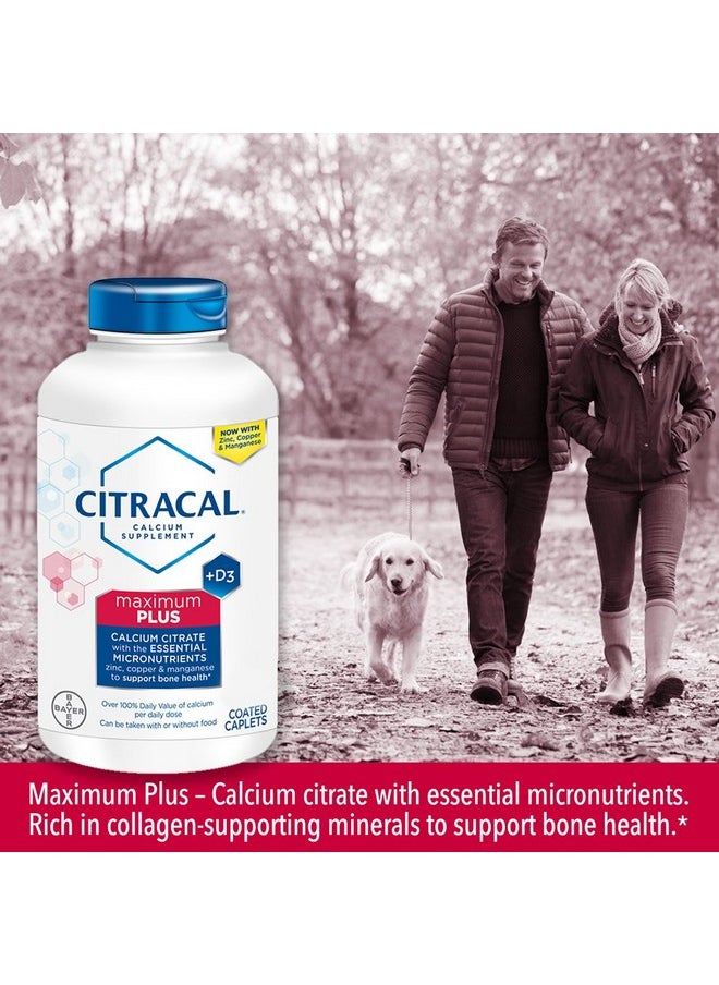 CITRACAL - Maximum Plus Highly Soluble Easily Digested 650 Mg Calcium Citrate With 1000 Iu Vitamin D3 Bone Health Supplement For Adults Caplets 120 Count - Image 1