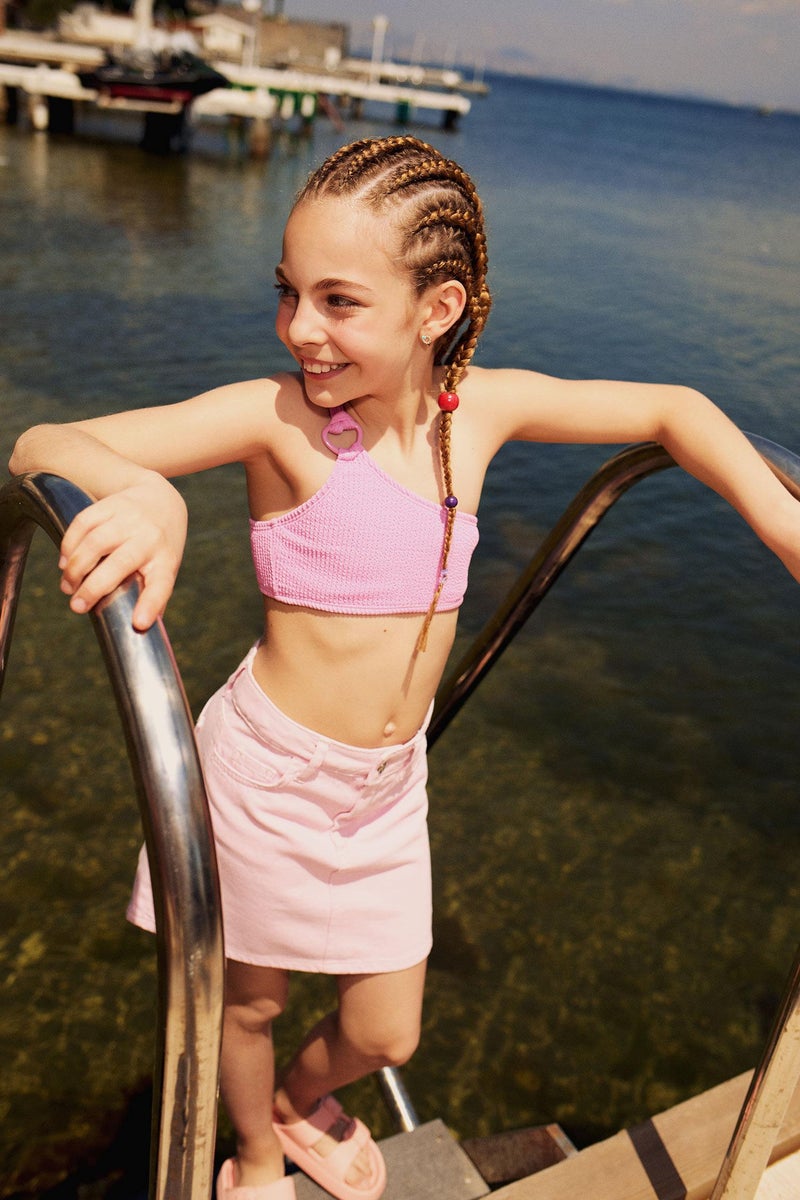 ديفاكتو طقم بكيني بناتي بينك - قطعتين - Image 3