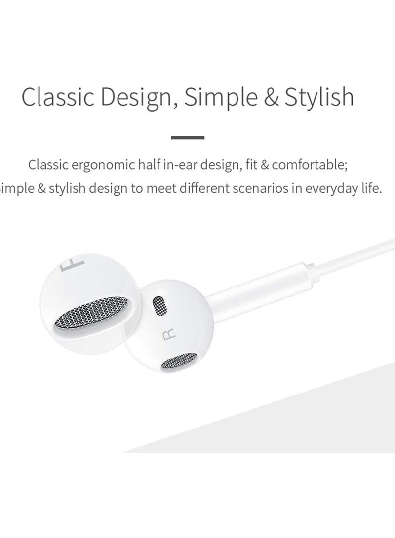 Honor Earphones Classic USB-C Headset Stereo Audio Wired Headphone with Mic Microphone Volume Control Wind Compatible with Honor AM33R Compatible with Samsung and All Mobile Phones Devices (White) White - Image 3