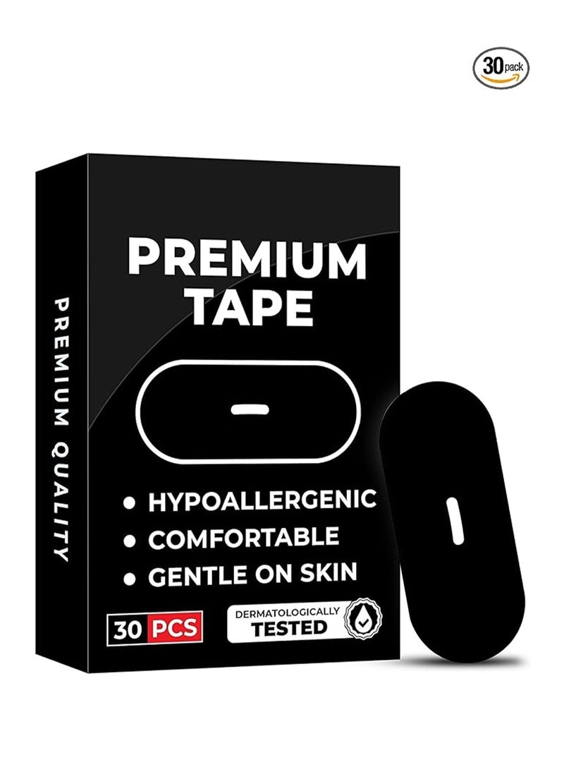 ARCHAEOPTERYX 30 Pcs Sleep Strips,Mouth Tape for Sleeping Specially Designed for Lip Contact,Cotton Mouth Sleep Tape for Improved Nasal Breathing and Reduced Snoring- Stop Snoring Aids for Women Men (Black)  - Image 1