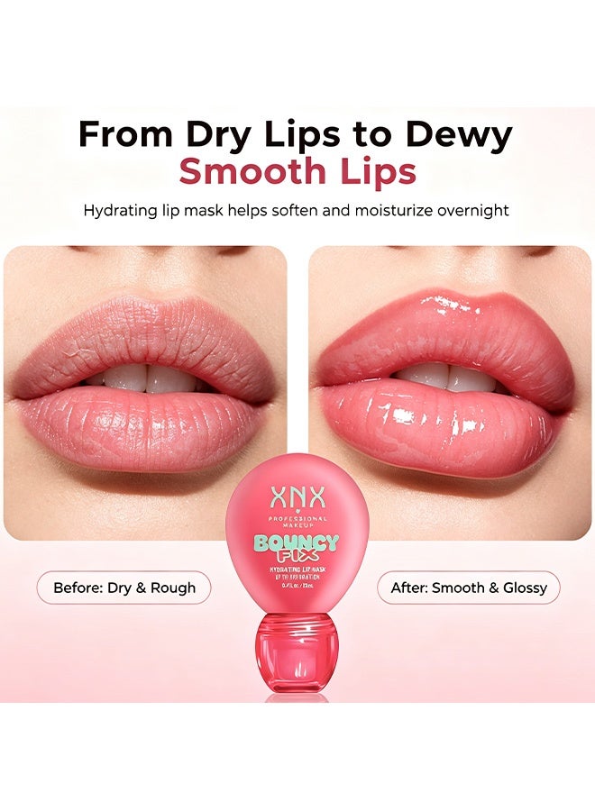XNX Hydrating Lip Mask,Bouncy Fix,Hyaluronic Acid Lip Sleeping Mask Up To 12H Hydration for Dry Chapped Lips Lip Night Care Treatment 12ml,04# - Image 4