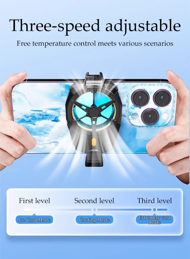 DUNISO Phone Cooler Gaming Cooling Fan Rechargeable Mobile Phone Radiator Portable RGB Back Clip Lightweight Semiconductor Heatsink Cooling for Tiktok Live Streaming, Outdoor Vlog, Mobile Gaming  - Image 2