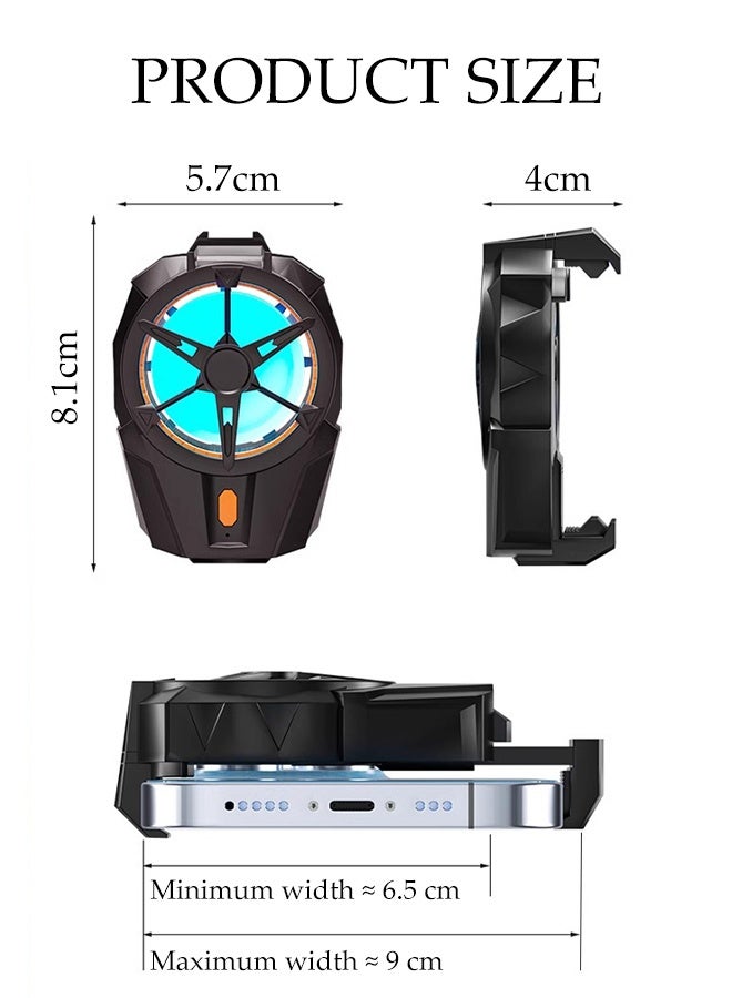 DUNISO Phone Cooler Gaming Cooling Fan Rechargeable Mobile Phone Radiator Portable RGB Back Clip Lightweight Semiconductor Heatsink Cooling for Tiktok Live Streaming, Outdoor Vlog, Mobile Gaming  - Image 4