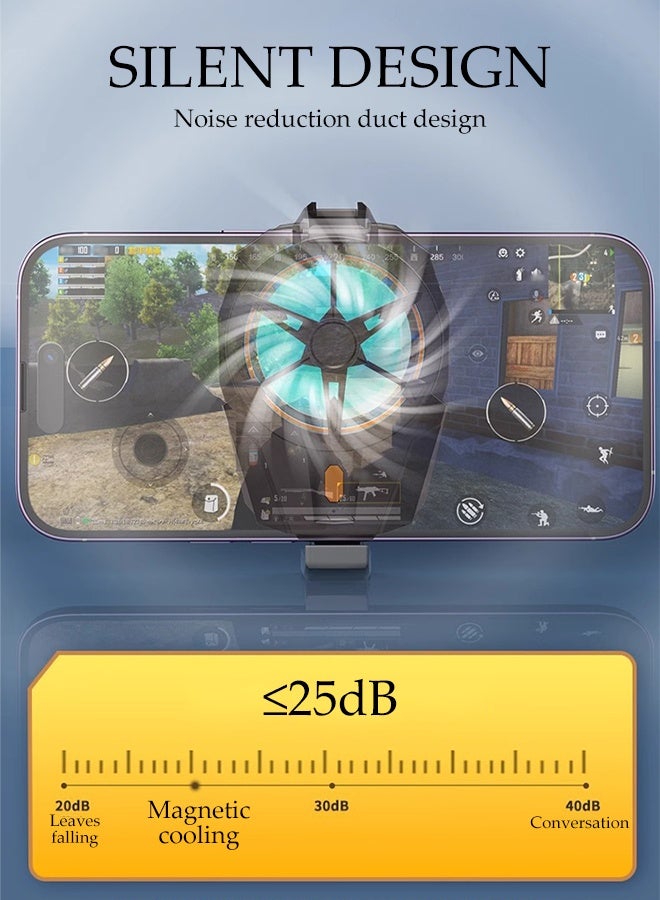 DUNISO Phone Cooler Gaming Cooling Fan Rechargeable Mobile Phone Radiator Portable RGB Back Clip Lightweight Semiconductor Heatsink Cooling for Tiktok Live Streaming, Outdoor Vlog, Mobile Gaming  - Image 3