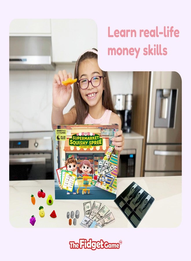 THE FIDGET GAME Supermarket Squishy Spree, Money Games for Kids Ages 5-8, Fun Math Game for K-2, Learn Coins, Dollars, Budgeting & Real-Life Money Skills - Image 5