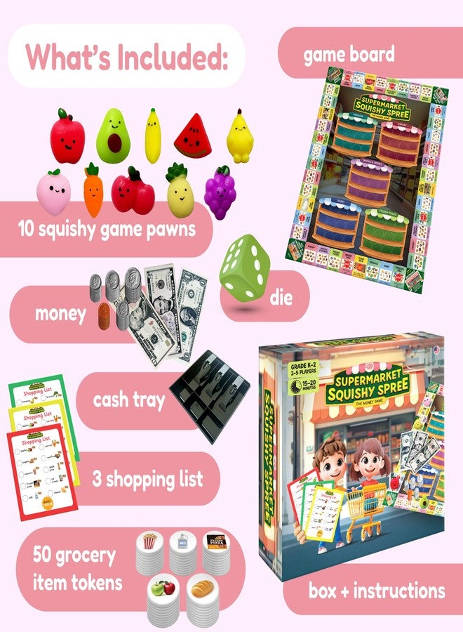 THE FIDGET GAME Supermarket Squishy Spree, Money Games for Kids Ages 5-8, Fun Math Game for K-2, Learn Coins, Dollars, Budgeting & Real-Life Money Skills - Image 2