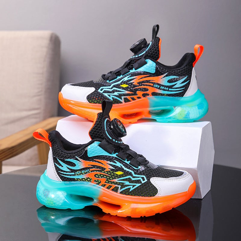 Boys And Girls Sneaker Swivel Button Torre Shoes Travel Shoes Children'S Shoes Spring Spring - Image 2