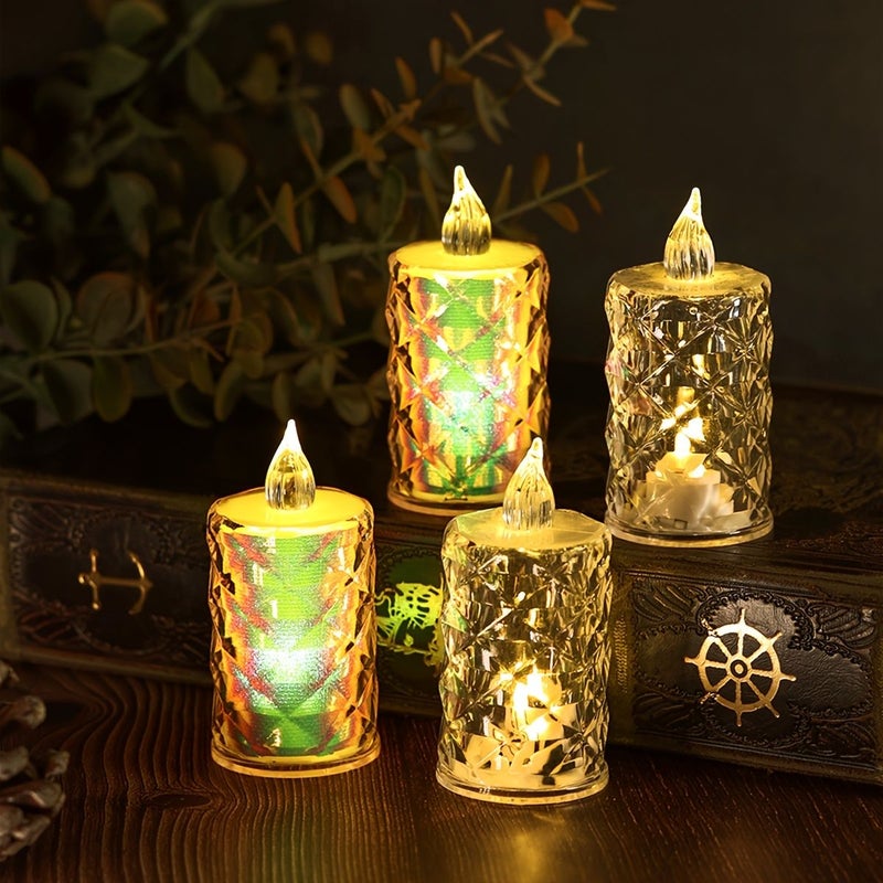 4pcs LED Flameless Candles Colorful Holiday Ambient Decorative Lights - Image 2