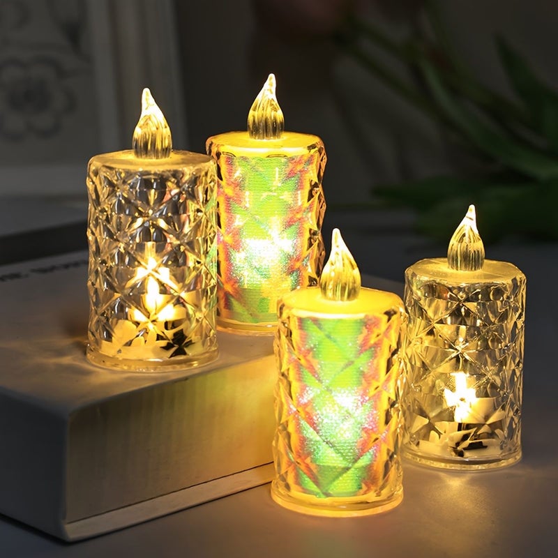 4pcs LED Flameless Candles Colorful Holiday Ambient Decorative Lights - Image 1