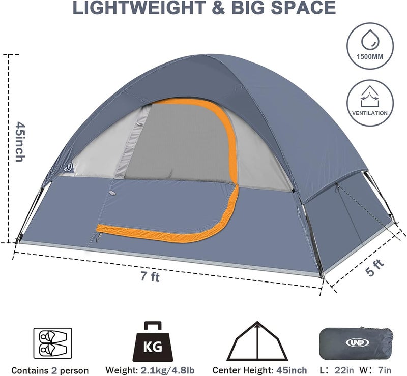 73Hours Camping Tent 2 Person, Waterproof Windproof Tent with Rainfly Easy Set up-Portable Dome Tents for Camping… - Image 2