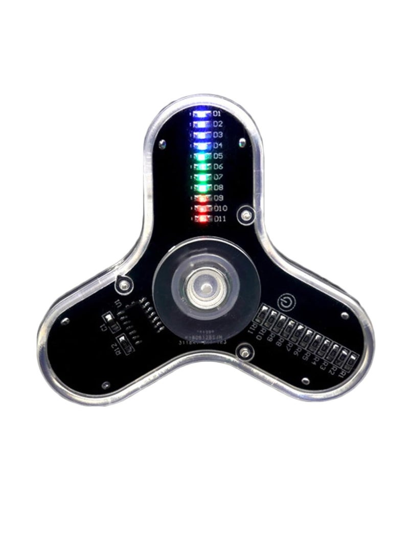 AROAQ Fingertip Gyro Kit, 3 Leaves LED Rotating Gyroscope, Easy Assemble And Use Soldering Project Electronics Kit, Low Noise Fidget Spinner With Multiple Colorful Patterns, (1pc) - Image 1