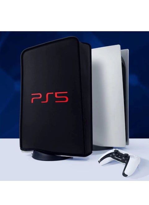 Dust Proof Cover for PS5, Anti Scratch Washable Cover for ps5 Game Console, soft Neat Lining Dust Guard for ps5 Console Digital Edition & Disc Edition (Black with LOGO)