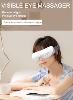 Generic Rechargable Eye Mask Massager with Heat - Foldable, Vibration, Compression, Bluetooth Music, 4 Modes With Voice - Best For Eye Strain, Dark Circles, Tired Eyes & Better Sleep  - Image 3