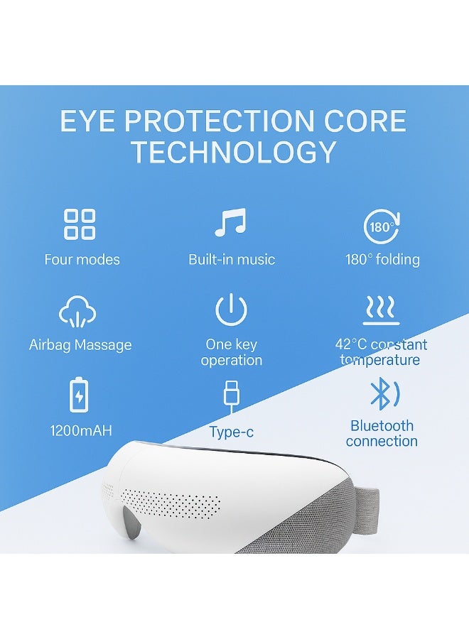 Eye Massager With Heat, Air Compression Bluetooth Music Rechargeable For Relieve Eye Strain Dark Circles Eye Bags Dry Eye Improve Sleep - Image 3