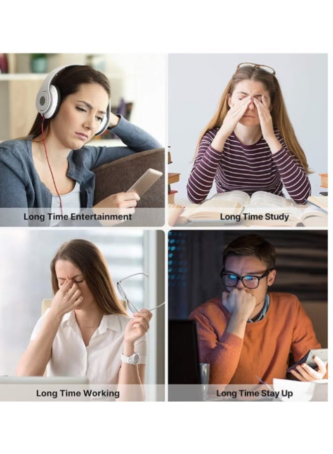 جهاز تدليك العين بالحرارة وضغط الهواء وموسيقى البلوتوث القابلة لإعادة الشحن لتخفيف إجهاد العين والهالات السوداء وأكياس العين وجفاف العين وتحسين النوم - Image 2