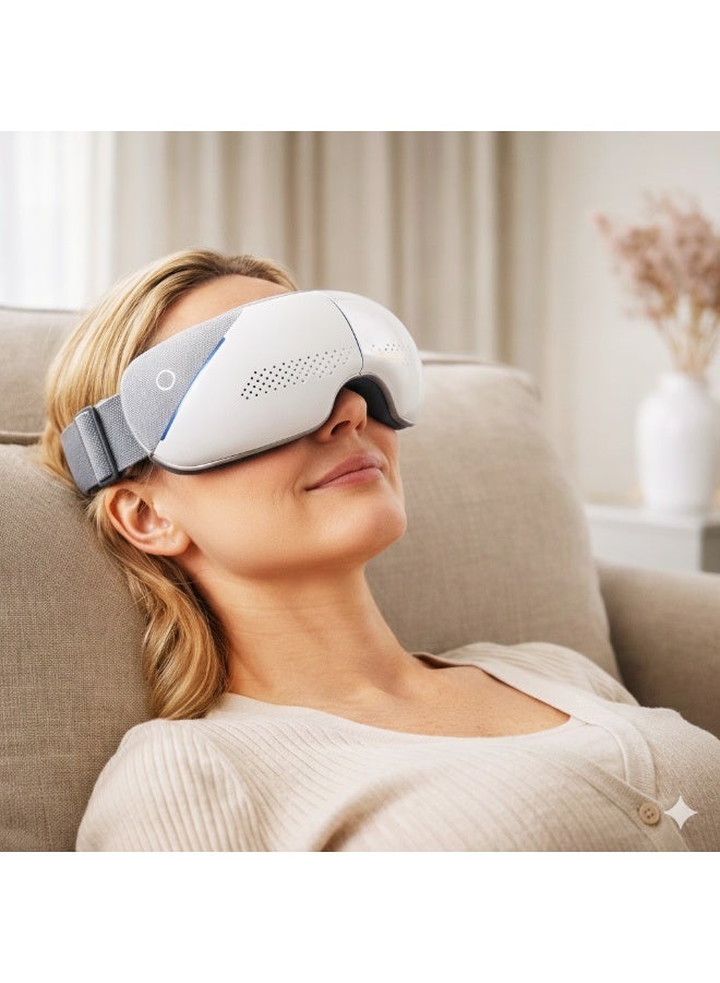 جهاز تدليك العين مع خاصية التسخين، وجهاز استرخاء العين مع خاصية الضغط، يعمل بتقنية البلوتوث وقابل لإعادة الشحن، يخفف إجهاد العين، والصداع النصفي، والهالات السوداء، وانتفاخات العين، ويحسن النوم - Image 2