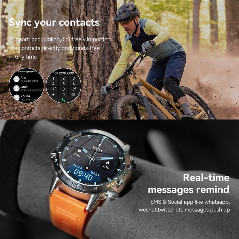 K52 Smart Watch with BT Call for Android/iOS 1.39'' Large IPS Screen Smartwatch Heart Rate Sleep Step Monitor Waterproof Sport Watches - Image 3