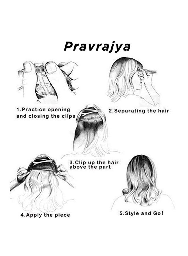 برافراجيا وصلات شعر نسائية طويلة مجعدة بنية داكنة بطول 18 إلى 20 بوصة مع 5 مشابك شعر/وصلات شعر للحفلات النسائية/الهالوين/الكريسماس - Image 3