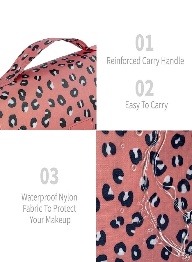 Lcsmaokin Large Capacity Toiletry Bag Travel Bag with Hanging Hook for Men and Women Waterproof Travel Cosmetic Bag Bathroom Storage Bag for Brushes Set,Full-Sized Shampoo,Accessories-Navy Flamingo - Image 5