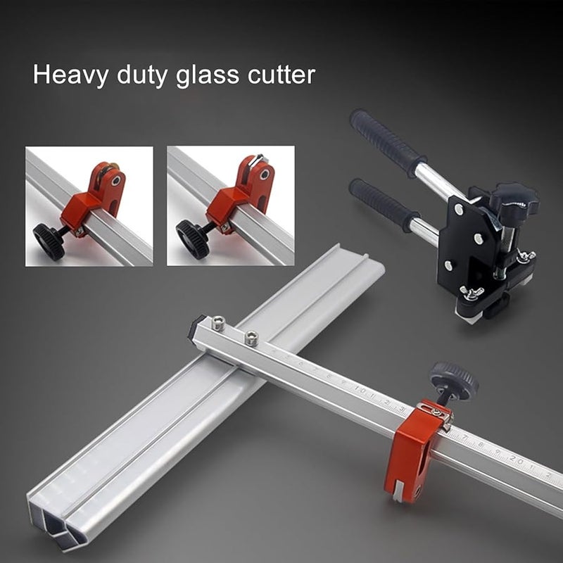 T Type Glass Cutter 60cm Aluminum Alloy Adjustable 14 Roller For Thick Glass And Ceramic Tile - Image 4