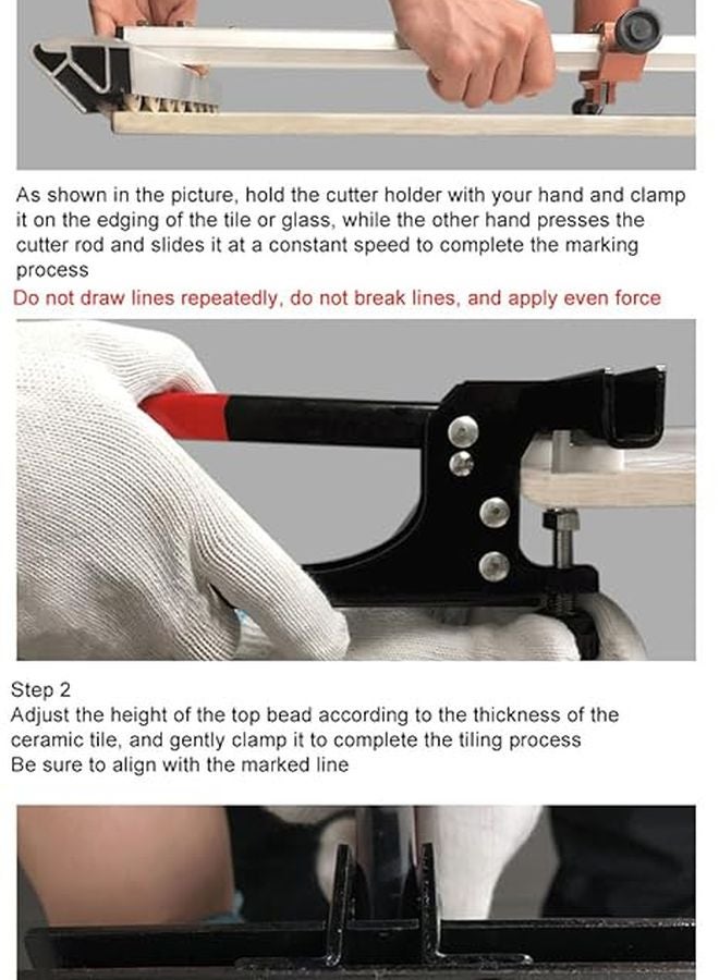 T Type Glass Cutter 60cm Aluminum Alloy Adjustable 14 Roller For Thick Glass And Ceramic Tile - Image 5