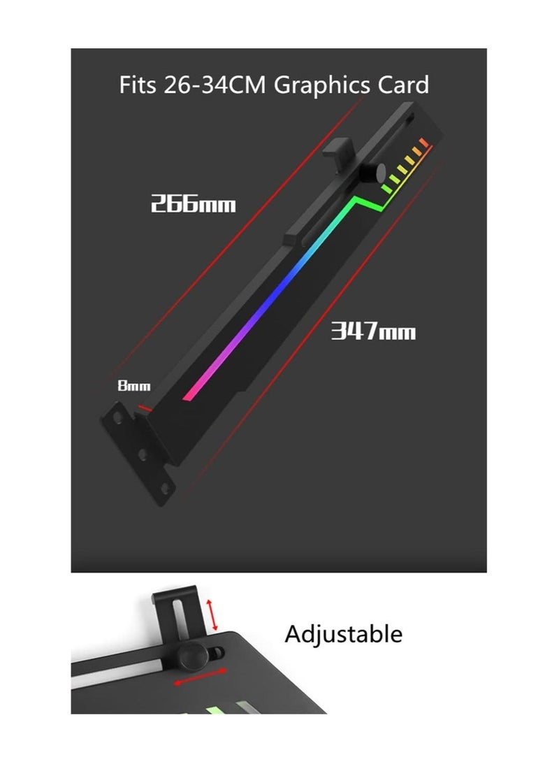 Captaintech Graphics Card Support Bracket, Adjustable Height, GT8 Graphics Card Bracket, Thermalright RGB GPU Support Bracket, Video Card Sag Holder, 5V 3-Pin ARGB GPU Support Video Card Stand Brace - Image 2