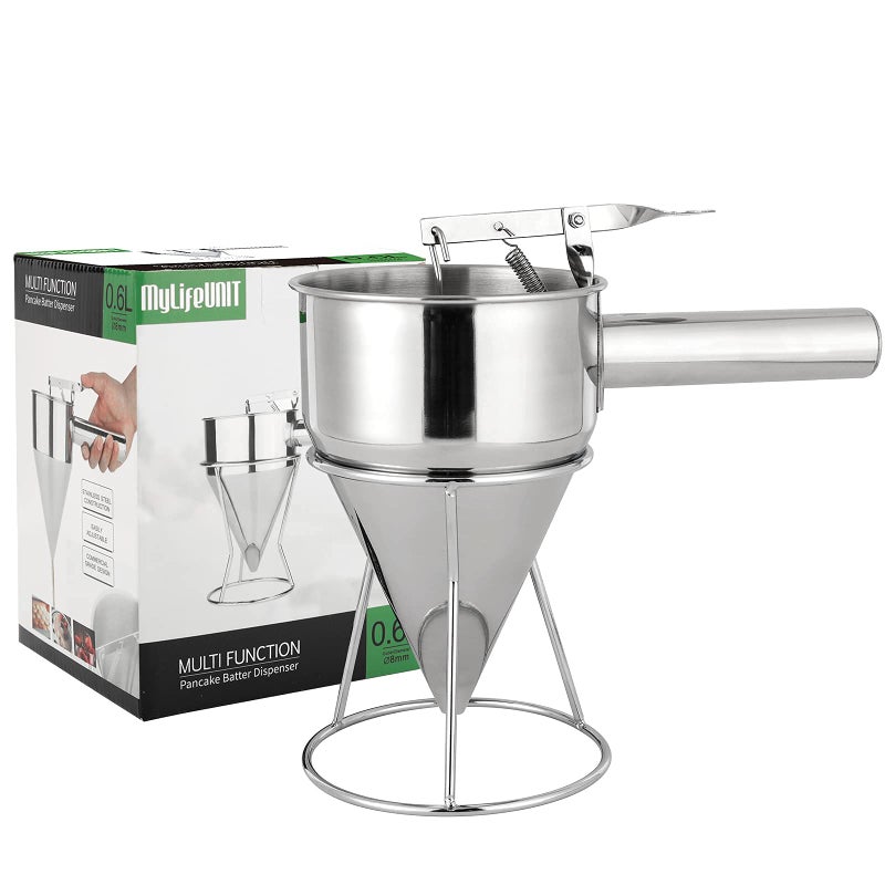 MYLIFEUNIT MyLifeUNIT Pancake Batter Dispenser Stainless Steel Funnel Cake Dispenser with Stand 