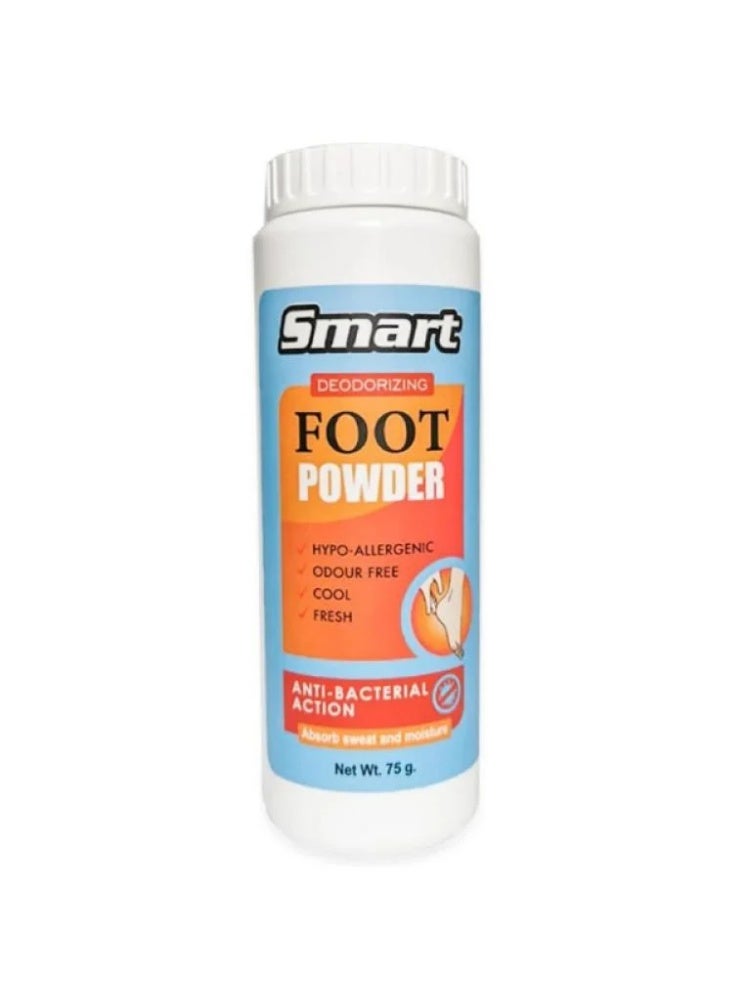 Smart Thai Foot Powder for Eliminating Bacteria and Bad Odors with Mint and Menthol, 75g