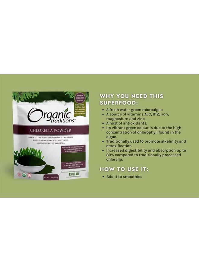 Organic Traditions Chlorella Powder - 5.3oz - Image 3