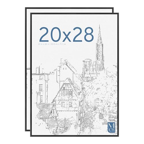 MCS Original Poster Frame 20x28 Black Lightweight Vertical & Horizontal Wall Hanging Large Picture Frame for Posters, Art Prints & Gallery Wall (2-Pack) - Image 1