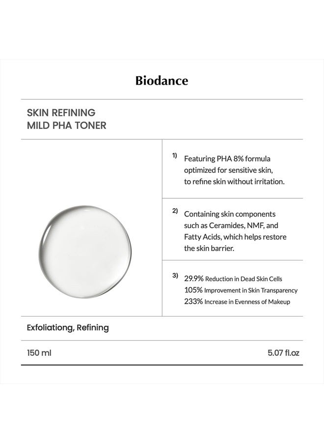 BIODANCE Biodance Skin Refining Mild PHA Toner, Gentle Exfoliating Face Toner for Sensitive Skin with Ceramides & NMF | 5.07 fl.oz,150ml - Image 3