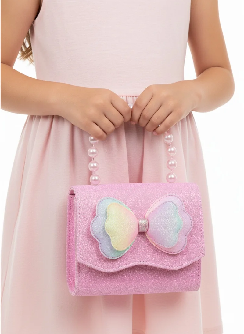 بيداني Sparkly Rose Quartz Glitter Bow Mini Purse