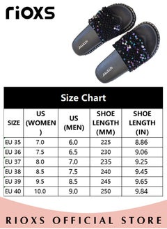 RIOXS Women's Summer Sequins Slippers, Non-Slip Open-toe Beach Sandals, Glitter Plain Sliders, Soft Thick-soled Sandals for Indoor or Outdoor Use  - Image 3