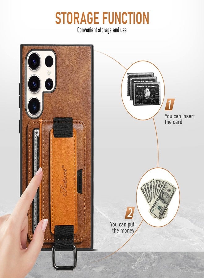 أسو ويش جراب هاتف Asuwish لهاتف سامسونج جالاكسي S22 ألترا 5G، غطاء محفظة مع واقي شاشة من الزجاج المقوى وحامل بطاقات رفيع، إكسسوارات جلدية للهواتف المحمولة، S22ultra 22S S 22 S22ultra5g 6.8 رجالي بني - Image 3