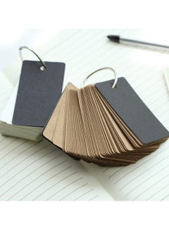 KASTWAVE Study Cards with Ring, Kraft Paper Index Card Stock Paper Study Cards Memo Scratch Pads Blank Study Cards for Learning, Working, (4 Pcs, 100 Sheets Each)  - Image 2