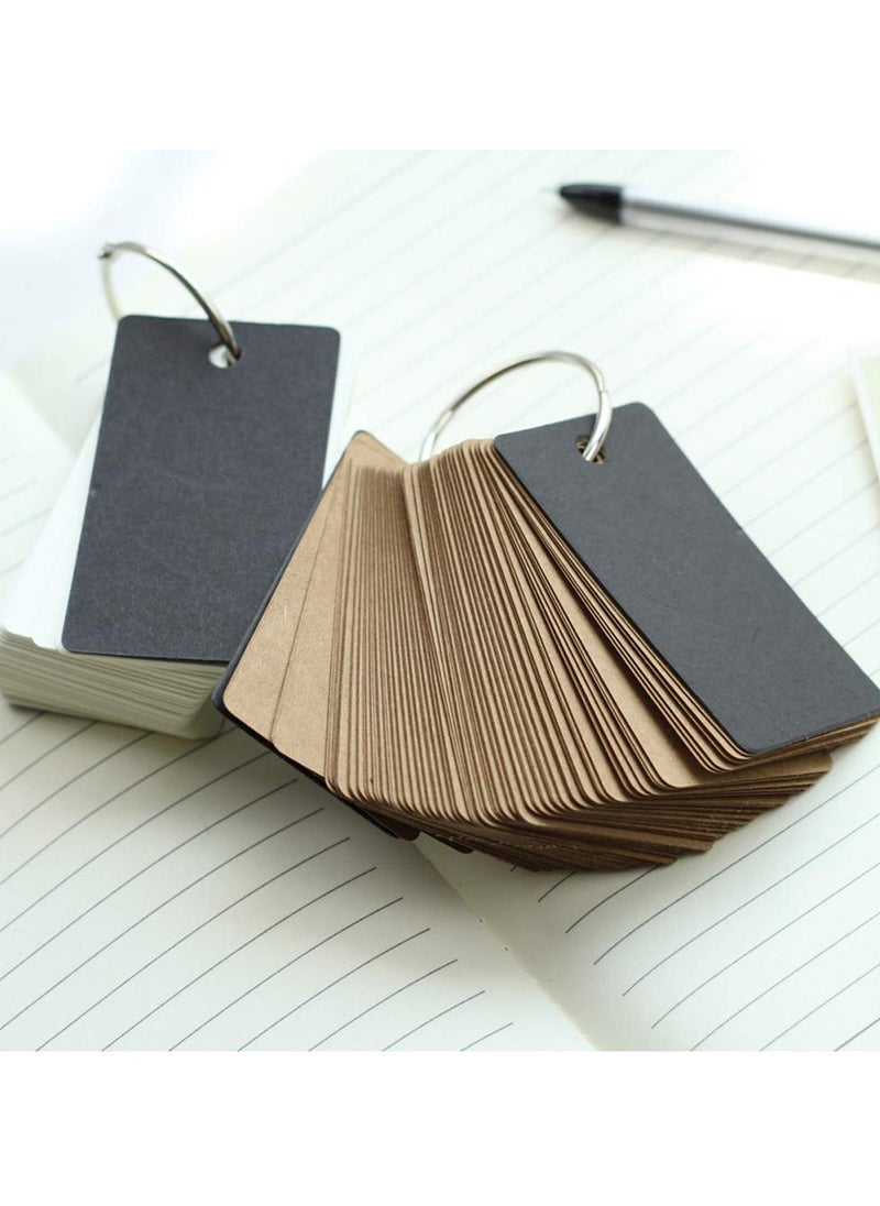KASTWAVE - Study Cards with Ring, Kraft Paper Index Card Stock Paper Study Cards Memo Scratch Pads Blank Study Cards for Learning, Working, (4 Pcs, 100 Sheets Each) - Image 1
